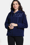 Zivame Winter Plum Sherpa Hoodie - Medieval Blue — thumbnail 1